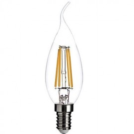 5W E12 LED Filament Bulbs CA35 4 COB 400 lm Warm White Dimmable / Decorative AC 110-130 V