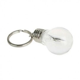 Cute Mini Emulational Bulb Shaped Novelty LED Light 7-color Flashing Keychain(Battery Included)