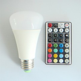 1 pcs E26/E27 9W High Power LED 550LM RGB A60 32Keys Remote-Controlled / Decorative Globe Bulbs AC 100-240V