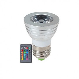 3W E14 / GU10 / E26/E27 LED Spotlight 1 High Power LED 270 lm RGB Dimmable / Remote-Controlled AC 85-265 V 1 pcs