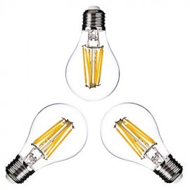 3PCS E26/E27 6 W 6 COB 600 LM 2800-3200K K Warm White A Dimmable Globe Bulbs AC 220-240/AC 110-130 V