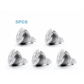 5W GU5.3(MR16) LED Spotlight MR16 4 350-400 lm Cool White DC 12 V 5 pcs