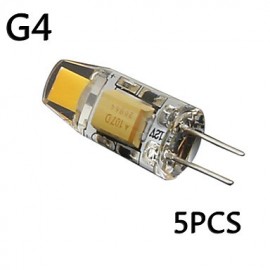 (Pack of 5)G4 1.5W COB AC / DC12V,T4 Equivalent to 20W Halogen Track Bulb Replacement LED Bulbs