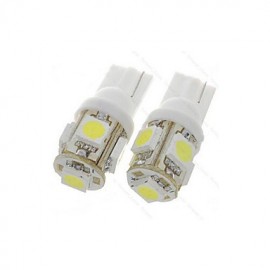 2 pcs T10 5X SMD 5050 1200LM Cool White/Red/Blue/Yellow Decorative Decoration Light DC 24/DC 12V