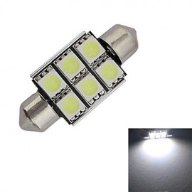 Festoon 36mm 1.5W 6x5050SMD 100-150LM 6000-6500K Cool White Light LED Car Light (DC 12V)