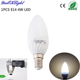 1PCS E14 4W 6-SMD5730 320LM 3000K Warm white High quality ceramic LED Candle light (AC110-120V/220-240V)