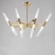 Modern/ Contemporary 2-Tier 16 LED Light Golden Chandelier Lamp for Living Room, Bedroom, Dining Room