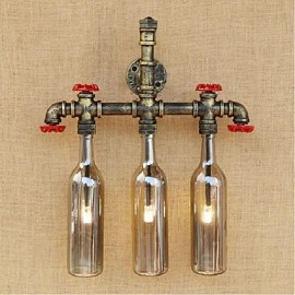 AC 220V-240V 9W G4 BGB013 Retro Industrial Wind Switch Led Water Bottle Wall Lamp Wall Light Grey