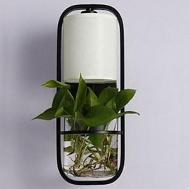 Modern Iron Creative Potted Plant Glass Wall Lamp