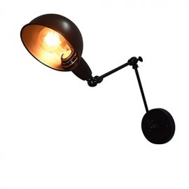 AC220V-240V 40W E27 Iron Wall Lamp Foldable Black Simple Retro Wall Lamp Single Head Decorative Wall Lamp European Style