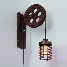 Industrial Retro Iron Wall Lamp Creative Personality Lift Pulley Wall Lamp