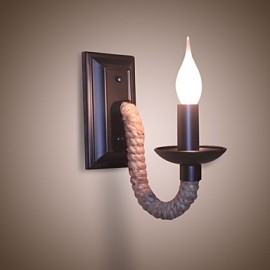 Hemp Rope Retro Wall Lamp Creative Personality Bar Iron Candle Lamp