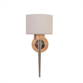 Simple Wall Lamp Bedside Desk Lamp With Glass Shade and Solid Wood for Bedroom Dresser Living Room Baby Room