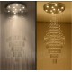 10 Lights Modern LED Crystal Ceiling Pendant Light Indoor Chandeliers Home Hanging Down Lighting Lamps Fixtures