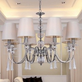 8 Light Contemporary Dining Room Bedroom Living Room K9 Crystal Candle Style Chandelier