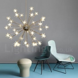 32 Light Modern/ Contemporary Steel Pendant Light with Glass Shade