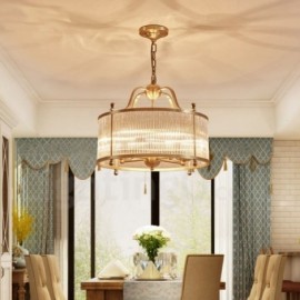 5 Light Retro,Rustic,Luxury Brass Pendant Lamp Chandelier with Glass Shade