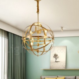 8 Light Retro,Rustic,Luxury Brass Pendant Lamp Chandelier