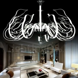 Dimmable Modern / Contemporary 15 Light Steel Chandelier with Acrylic Shade for Living Room, Dinning Room, Bedroom