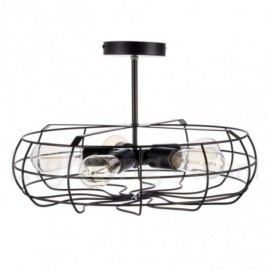 Retro 5 Light Black Stainless Steel Pendant Light