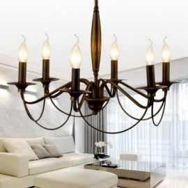 Retro 6 Light Candle Bronze Stainless Steel Chandelier