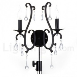 Retro 2 Light Black Stainless Steel Wall Light