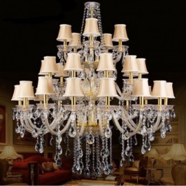 European Crystal Chandelier With 32 Lights Villa Ceiling Light