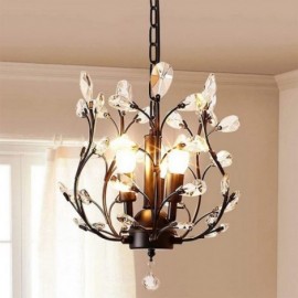 Black Retro Chandelier Crystal Ceiling Light Lamp