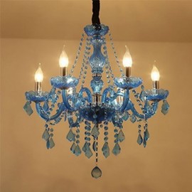 European Style Blue Crystal Chandelier Unique Pendant Light