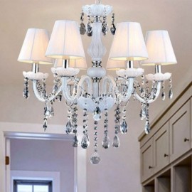 European Crystal Chandelier Unique White Jade Pendant Light