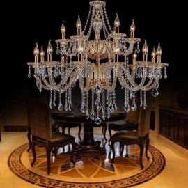 Luxury Crystal Chandelier Golden European Threaded Arm Ceiling Light Study