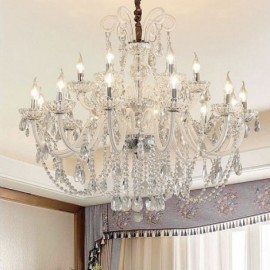 Large European Crystal Chandelier White Pendant Light