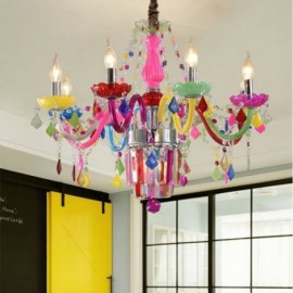 Colourful Crystal Chandelier European Unique Pendant Light