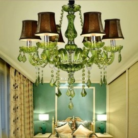 European Style Crystal Chandelier Unique Green Pendant Light