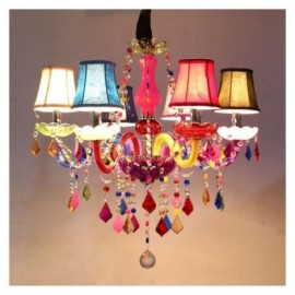 Large Colourful Crystal Chandelier European Pendant Light Bar