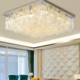 Modern White Shell Ceiling Light Fixture Flush Mount Chandelier