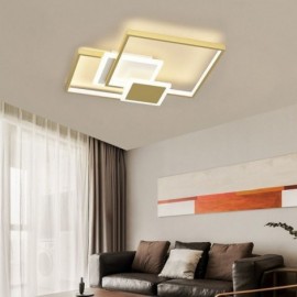 Modern Golden Flush Mount Geometric Light Fixture Ceiling Light 2-Layer