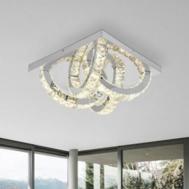 Semi-Ring Flush Mount Crystal Ceiling Light