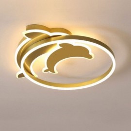 Gold Dolphin Flush Mount Ceiling Light