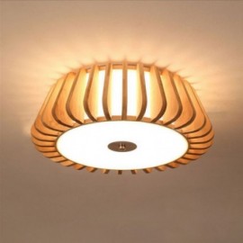 Nordic Round Flush Mount Creative Bamboo Ceiling Light Study Lighting