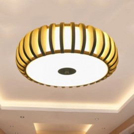 Rural Bamboo Flush Mount Pumpkin Shape Ceiling Light Lighting