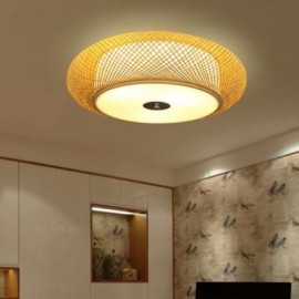 Modern Bamboo Flush Mount Chinese Woven Ceiling Light Study Lighting