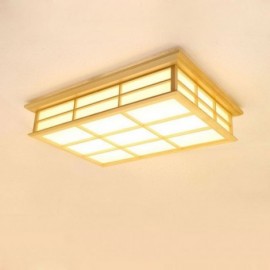 Japanese Cuboid Ceiling Light Solid Wood Ceiling Light Study Lighting