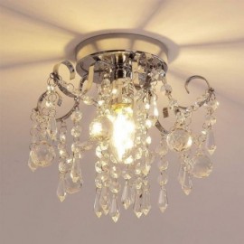 Modern Minimalist Flush Mount Single Crystal Ceiling Light