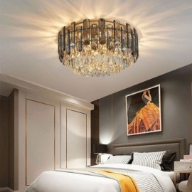 Crystal Ceiling Light Simple Modern Round Flush Mount Decorative Light