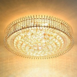 European Style Flush Mount Round Crystal Ceiling Light Lobby