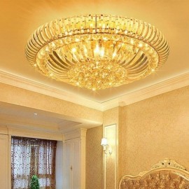 Modern Simple Flush Mounted Crystal Round Lighting Lobby