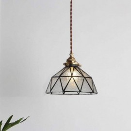 Geometric Stained Glass Pendant Light