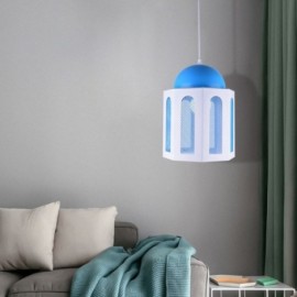 Castle Shaped Pendant Light Modern Blue and White Color Light