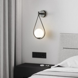 Modern Globe Wall Sconce Glass Wall Light Black Water Drop Wall Light